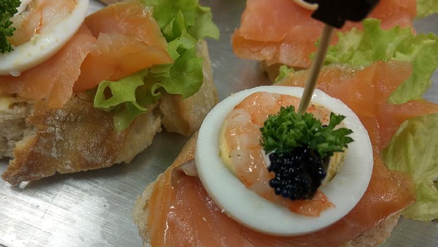 Lachs Canape Schnittchen Kanapee